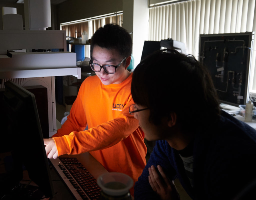 UConn students work in the lab at C2E2